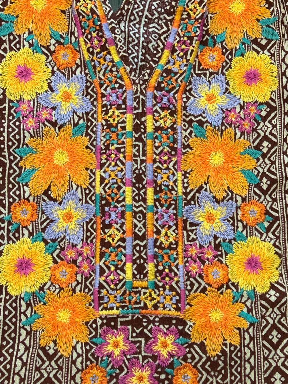 Savanna Jane Embroidered floral boho Tank Top S Floral Aztec Sleeveless Festival - Picture 5 of 7